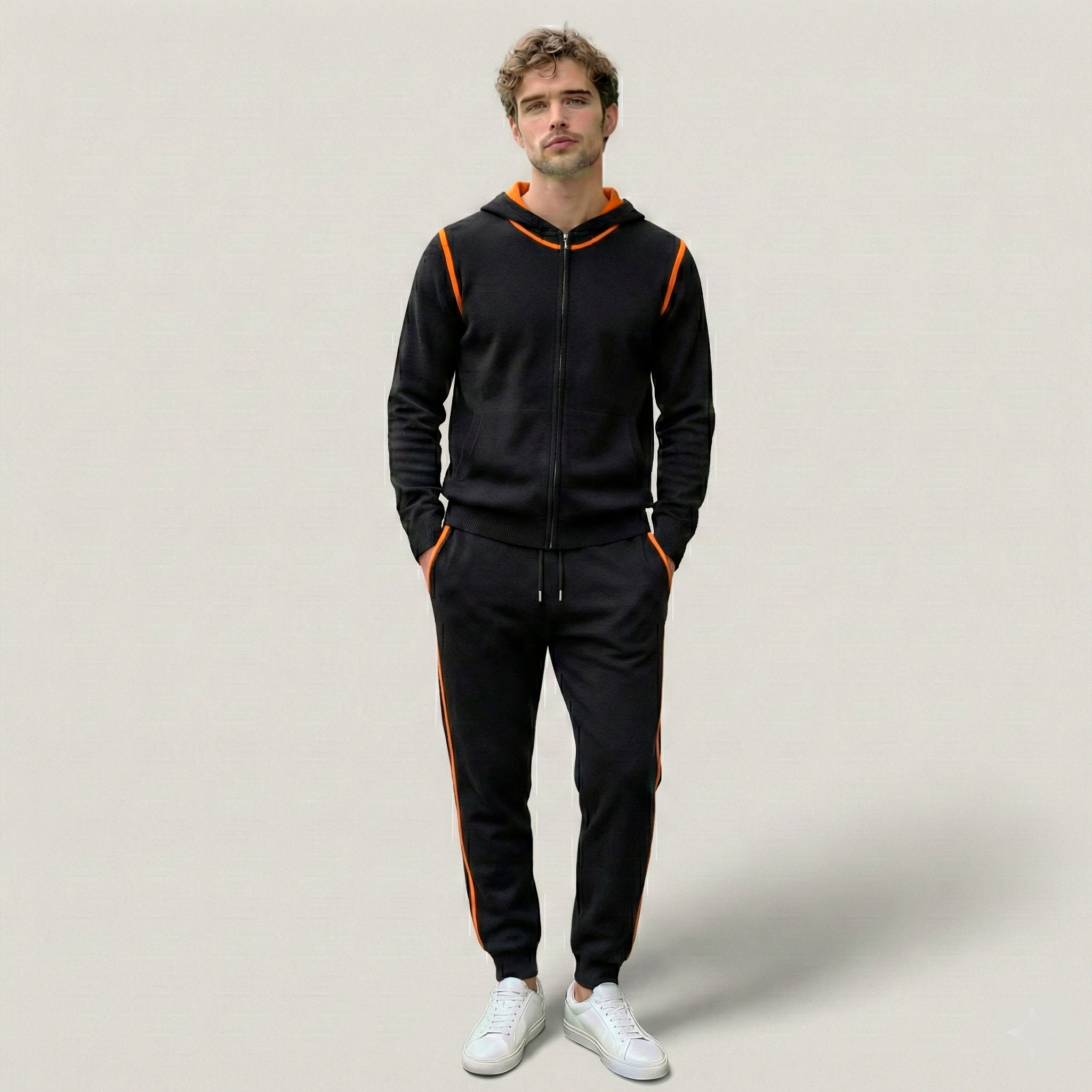 Pure Cashmere Tracksuit Ensemble